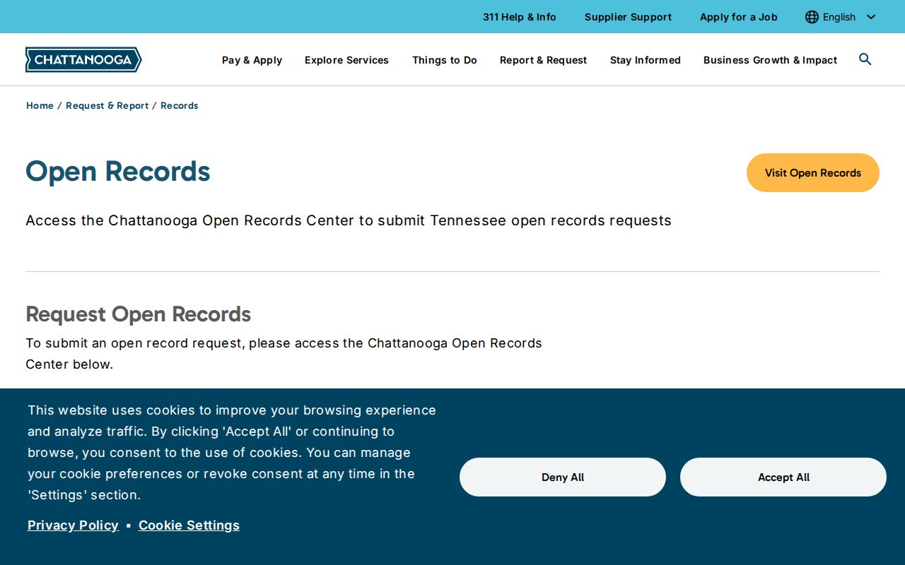 Chattanooga people search through the city open records portal